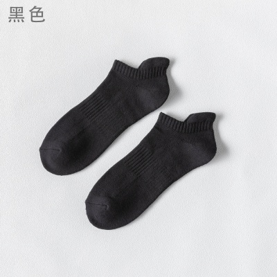 男士纯色短袜秋冬加厚运动袜子毛巾底纯棉棉纱提耳短筒户外毛圈袜
