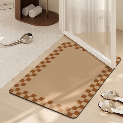 硅藻泥地垫浴室跨境家居卫生间吸水垫房间门垫可水洗速干耐磨脚垫