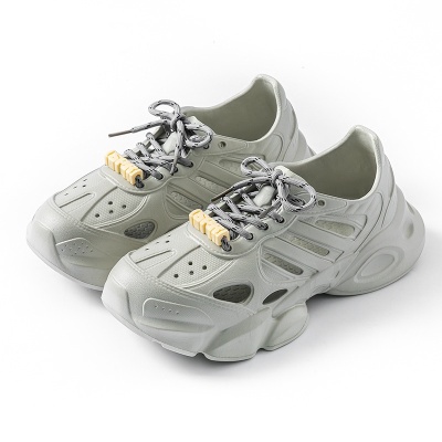 老爹洞洞鞋男夏季外穿厚底涉水漂流沙滩鞋轻便时尚系带运动凉鞋男