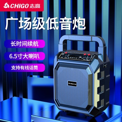 志高户外手提便携大音量广场舞蓝牙音箱家用K歌一体低音炮音响