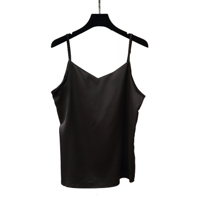 春夏V领仿桑蚕丝上衣优雅内搭缎面吊带背心女2025新款打底衫