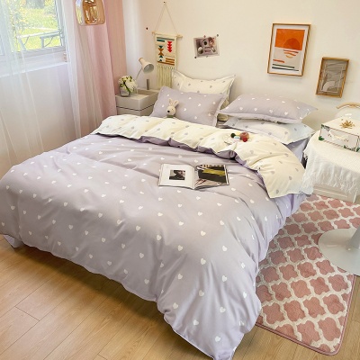 简约床单四季通用床上用品四件套非全棉纯棉被套学生宿舍三件套4