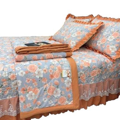 新款针织棉床盖款夏被四件套绗缝加棉亲肤空调被裸睡夏凉被批发