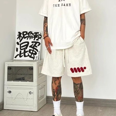 夏季华棉美式四分短裤男痞帅运动篮球三分裤子发泡休闲宽松大裤衩