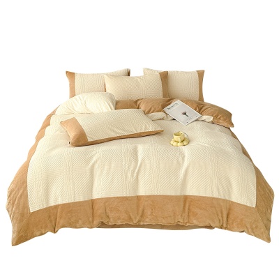 冬季花牛奶绒四件套a类加厚珊瑚绒床单被套法兰绒床上用品加绒