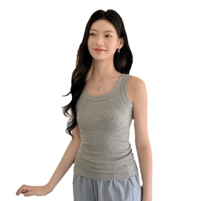 2885#夏季莱赛尔百搭神器休闲背心时尚潮流外穿螺纹无袖背心女