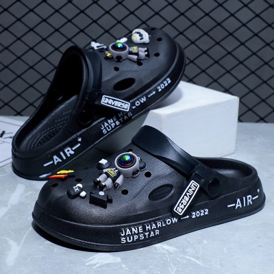 洞洞鞋男款2024夏季沙滩鞋防滑轻便厚底踩屎感外穿运动包头拖鞋男