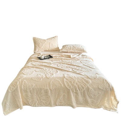 冬季加厚法兰绒毛毯a类珊瑚绒毯子纯色办公室午睡毯牛奶绒盖毯