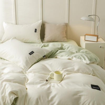 全棉水洗棉四件套 100纯棉被套床单学生宿舍150x200被罩床笠床品3