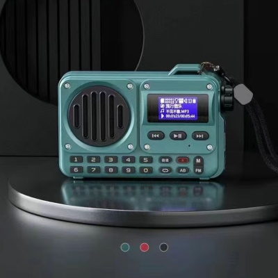 不见不散BV800无线蓝牙音箱 可插卡便携式收音机中文歌词显示复读