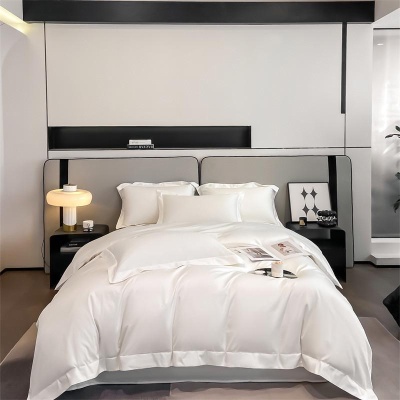 裸睡高品质轻奢高级感100支长绒棉全棉四件套纯棉被套床上用品