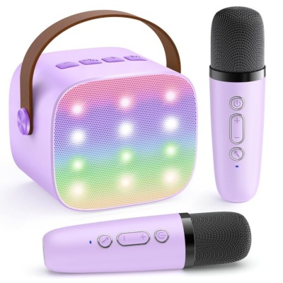 K1/P2带彩灯K歌宝专业无线儿童音响手持便携式麦克风一体蓝牙音箱