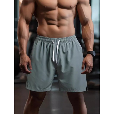 跨境夏季男士休闲短裤大码健身速干运动薄款透气宽松五分裤男款