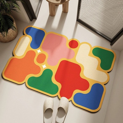 浴室吸水地垫软硅藻泥垫入户门防滑垫厨房卫生间速干垫橡胶垫卫浴