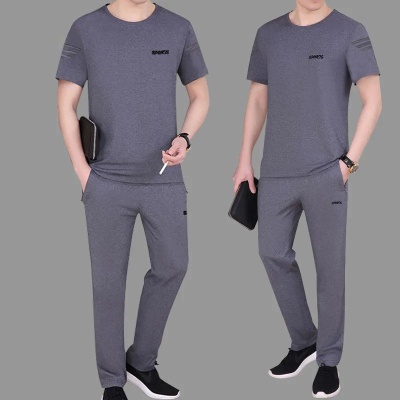运动套装男夏季2024新款短袖短裤纯棉两件套大码男士夏装休闲衣服