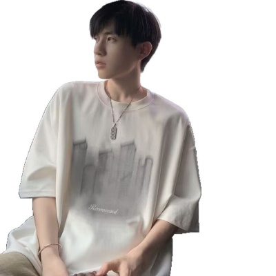 欧美高街短袖t恤男夏季新款嘻哈痞帅美式宽松半袖休闲体恤男装潮