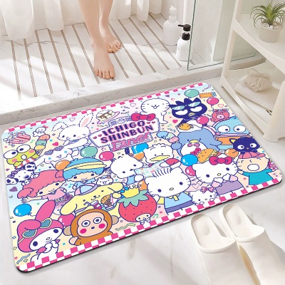 卡通浴室吸水地垫硅藻泥趣味卫生间防滑脚垫厕所门口耐脏速干垫子